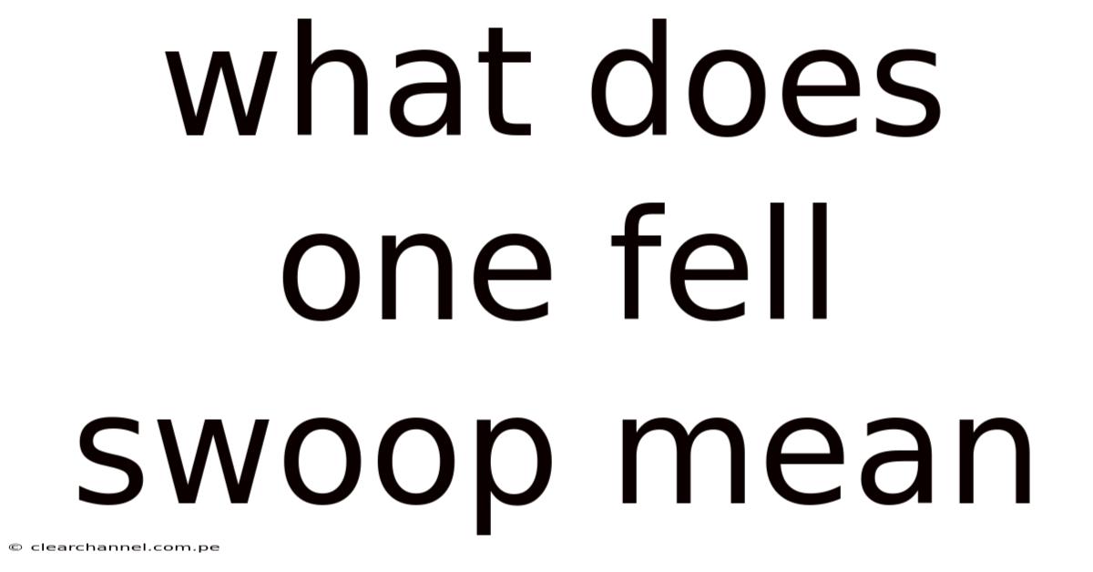 What Does One Fell Swoop Mean