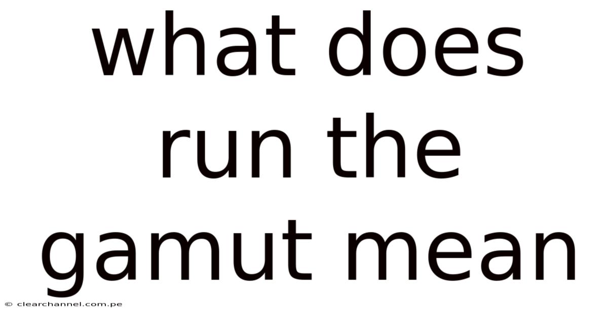 What Does Run The Gamut Mean