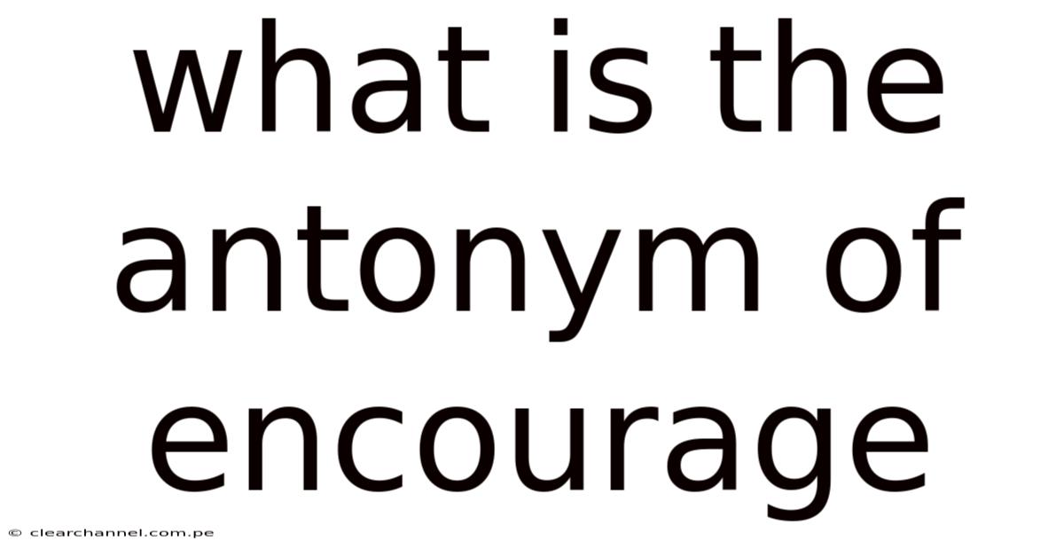 What Is The Antonym Of Encourage