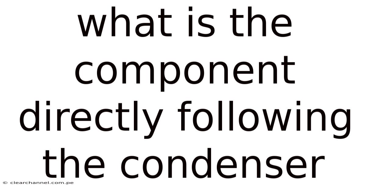 What Is The Component Directly Following The Condenser
