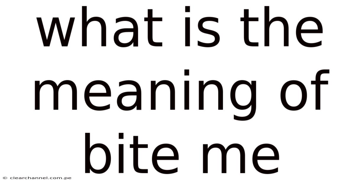 What Is The Meaning Of Bite Me