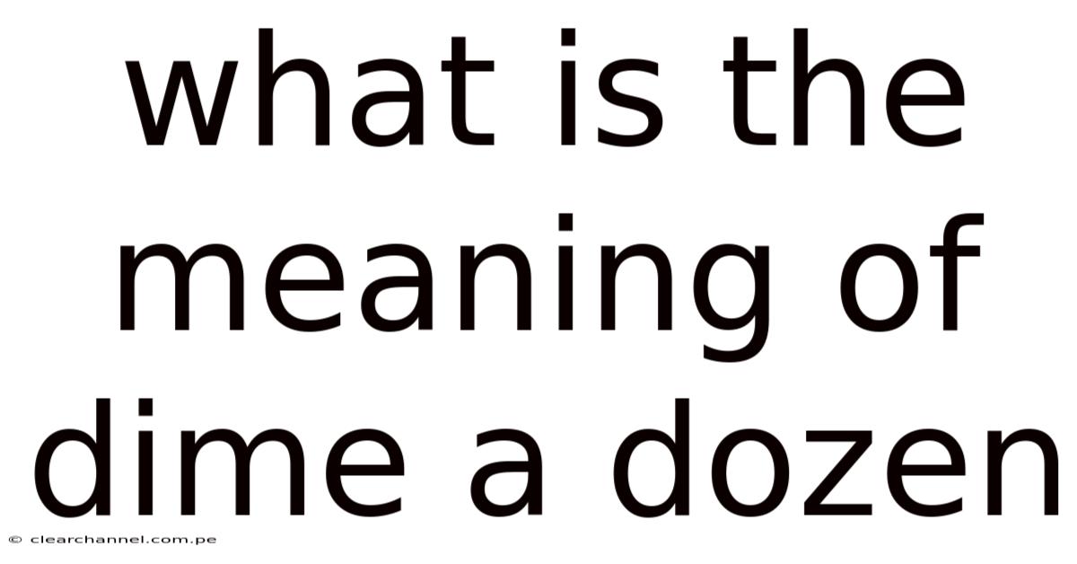 What Is The Meaning Of Dime A Dozen