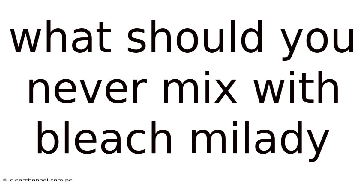 What Should You Never Mix With Bleach Milady