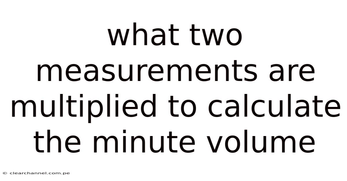 What Two Measurements Are Multiplied To Calculate The Minute Volume