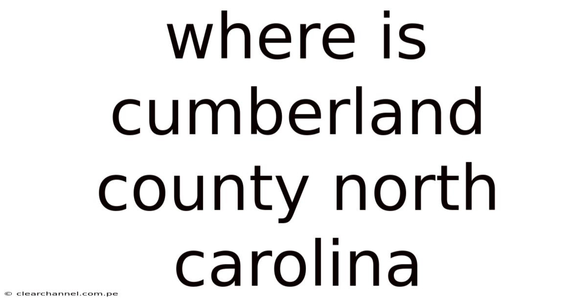Where Is Cumberland County North Carolina
