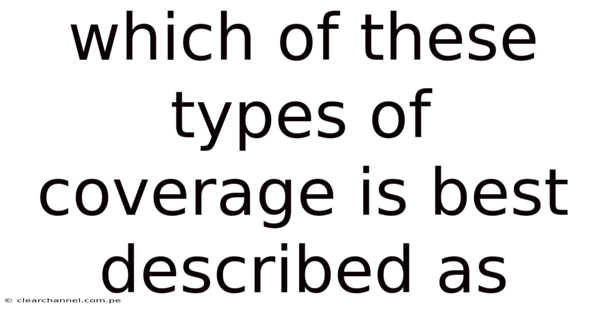 Which Of These Types Of Coverage Is Best Described As