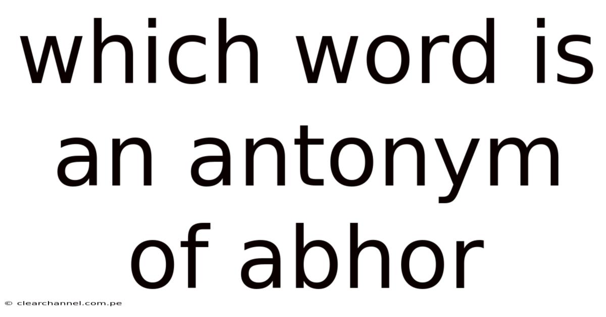 Which Word Is An Antonym Of Abhor