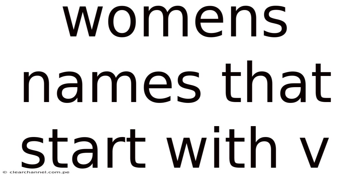 Womens Names That Start With V