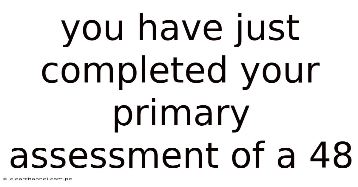 You Have Just Completed Your Primary Assessment Of A 48